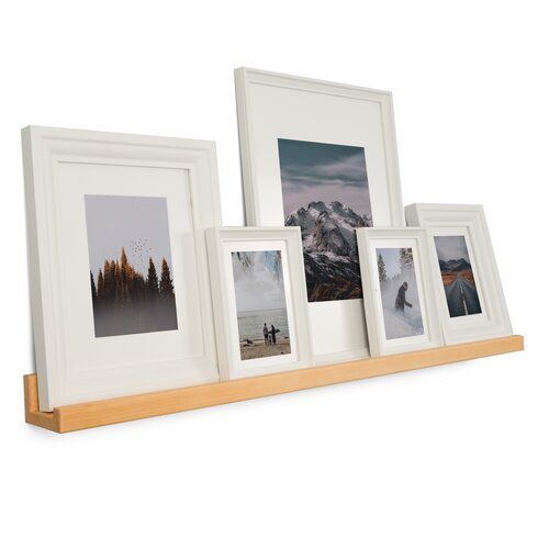 Essiemae Solid Wood Picture Ledge Wall Shelf 